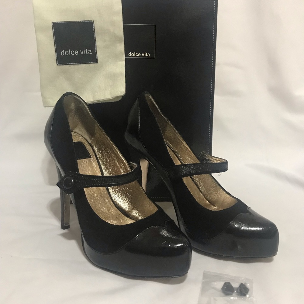 Dolce Vita Size 6 Ladies Molly Platform Black/Black heels